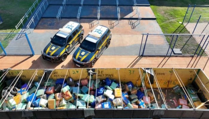 Maconha estava escondida em carga de soja — Foto: Maconha estava escondida em ca