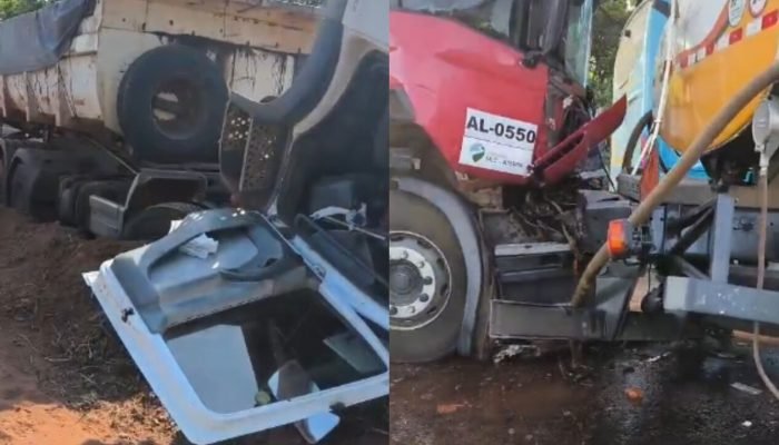 Carreta capota e caminhão colide com carga de combustível na MS-377