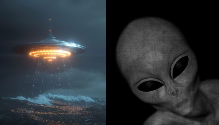 OVNI e extraterrestre. (Foto: Ilustrativa/Free Pik)