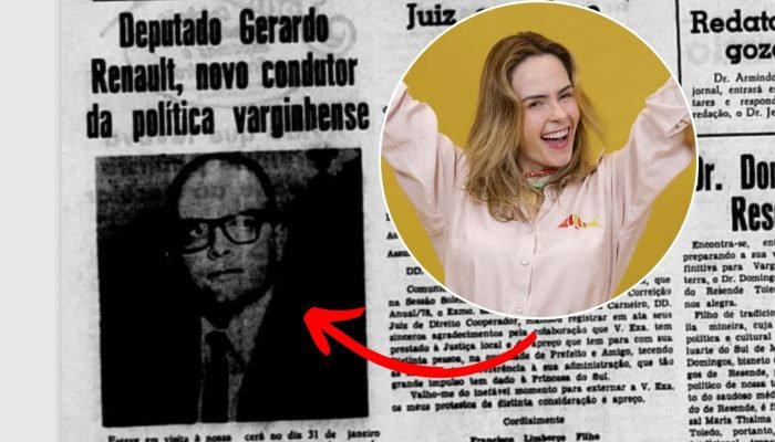 Reportagem antiga do jornal Gazeta de Varginha sobre o pai de Ana Paula; no dest