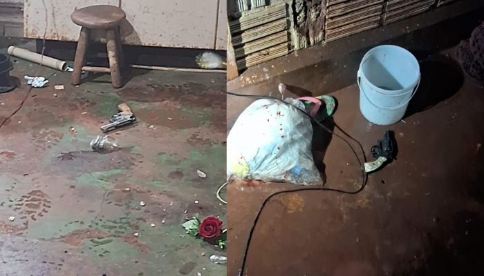 Armas encontradas na casa dos suspeitos — Foto: Armas encontradas na casa dos su