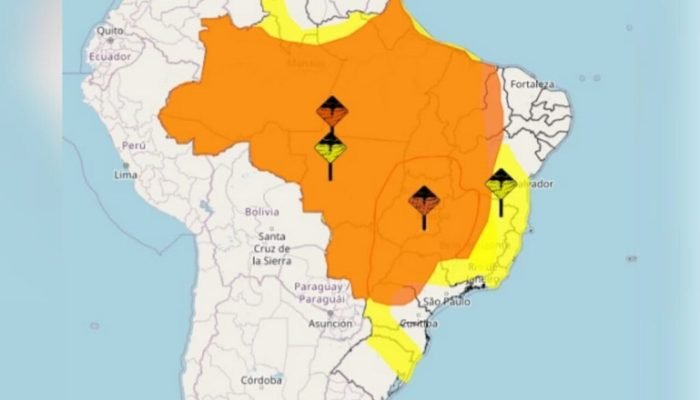 Foto: 1 de 1 imagem colorida previsao do tempo 25.3 - Foto: Reprodução/Inmet
