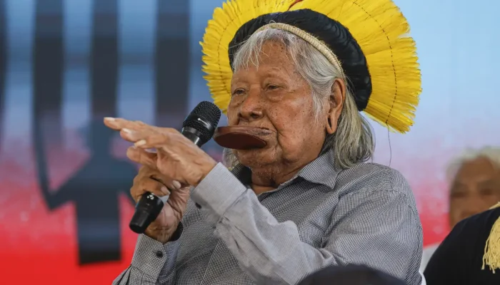 O líder indígena Raoni Metuktire. (Foto: Tânia Rêgo/Agência Brasil)