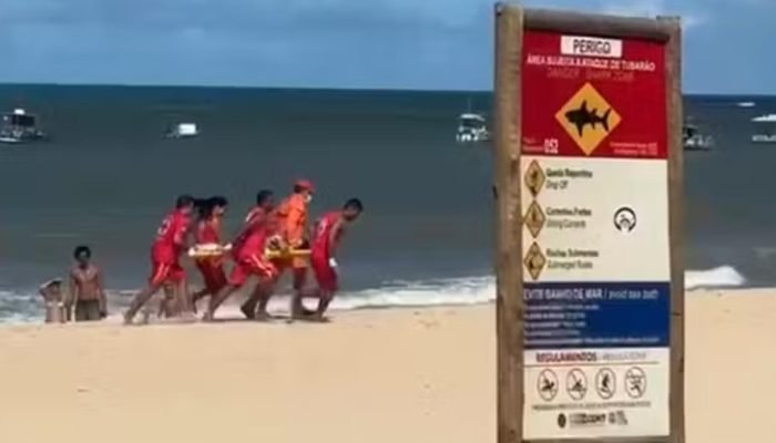 Resgate de criança na praia — Foto: Resgate de criança na praia (Reprodução, Red