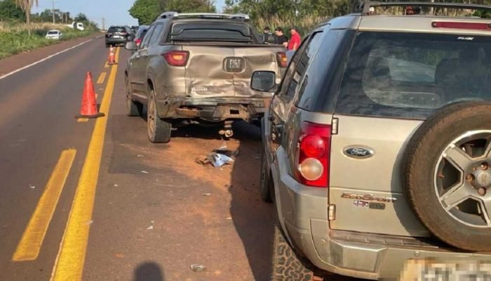 Casal fica ferido em engavetamento na BR-262 em Três Lagoas