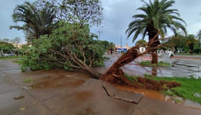 Temporal causa estragos e interrompe energia em Caarapó