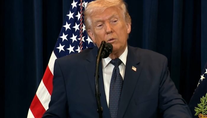 Foto: 1 de 1 Donald Trump em entrevista de imprensa na Casa Branca nesta segunda