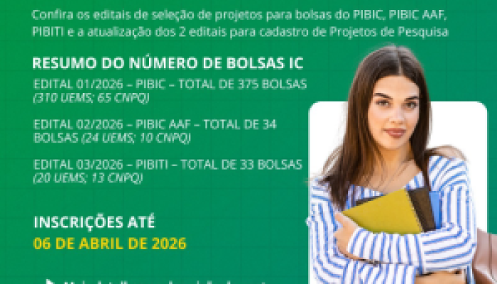 UEMS abre editais para 442 bolsas de Iniciação Científica
