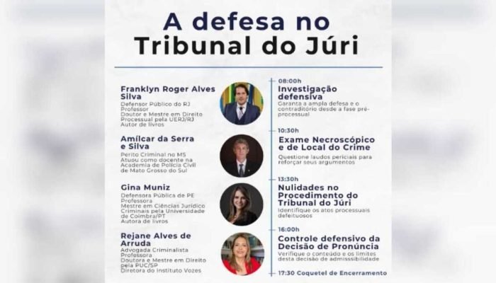 Estratégias de defesa no Júri são tema de curso em Campo Grande