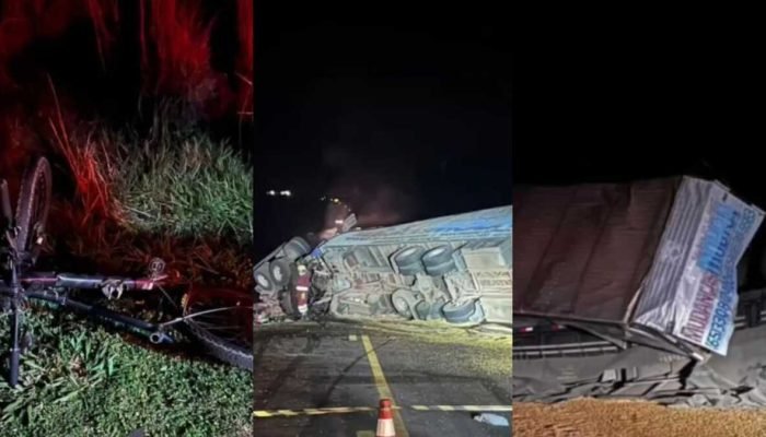 Na BR-163, caminhoneiro morre ao tentar desviar de ciclista