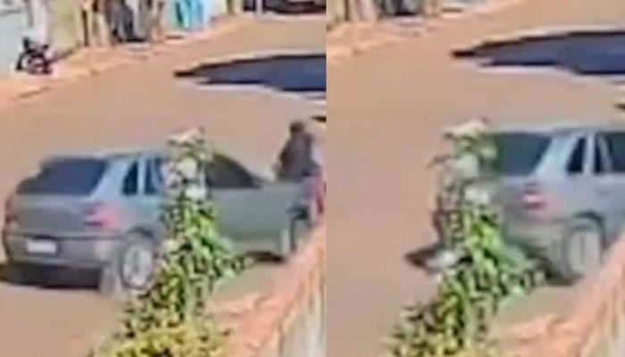 Ciclista é socorrido após ser atropelado por motorista sem CNH em Sidrolândia