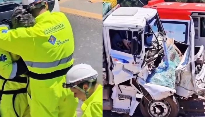 Socorristas choram morte de criança em acidente no Contorno Norte, em Curitiba