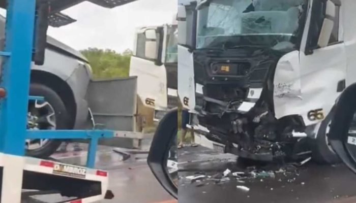 BR-262: colisão frontal entre carretas assusta em Água Clara