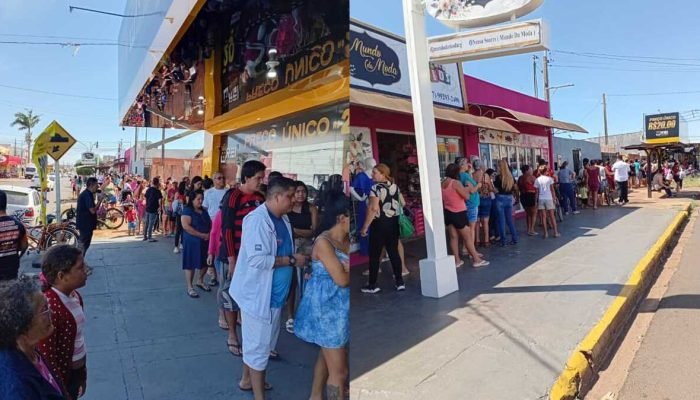 Fila quilométrica marca inauguração da lojinha de R$ 20 no Aero Rancho