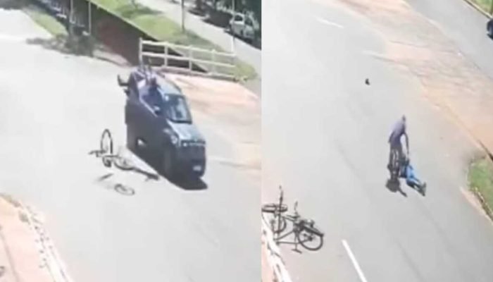 Motorista não para em cruzamento e atinge ciclista em Paranaíba