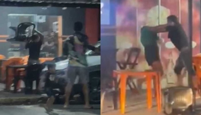 Briga entre irmãos termina com garrafadas, cadeiradas e mulher desmaiada em Jardim