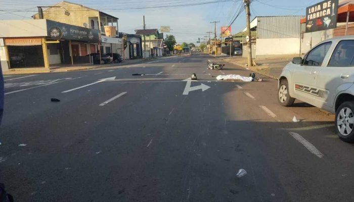 Câmera flagrou acidente que matou motociclista na Rua Brilhante