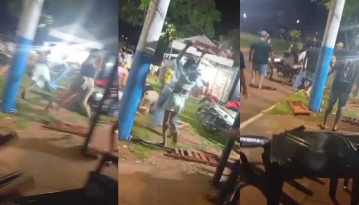 Briga generalizada tem agressão, cadeirada e gritaria em Dois Irmãos do Buriti