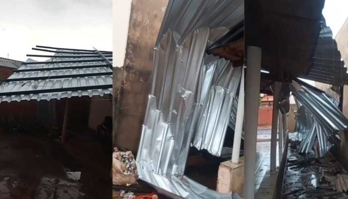 Temporal em Chapadão do Sul: Vendaval arranca telhado de igreja e atira estrutura sobre casa